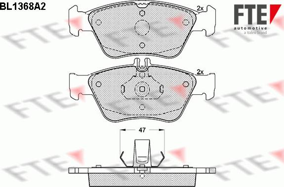 FTE BL1368A2 - Brake Pad Set, disc brake autospares.lv