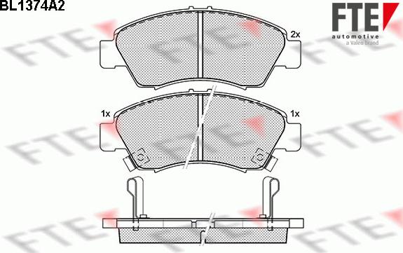 FTE BL1374A2 - Brake Pad Set, disc brake autospares.lv