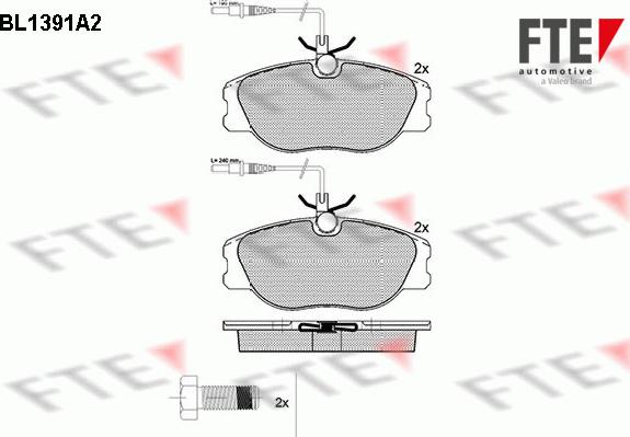 FTE BL1391A2 - Brake Pad Set, disc brake autospares.lv