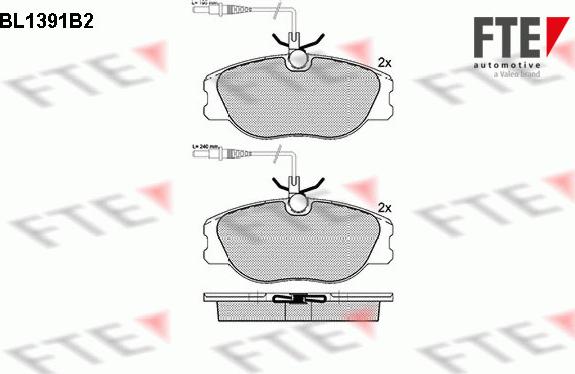 FTE 9010166 - Brake Pad Set, disc brake autospares.lv