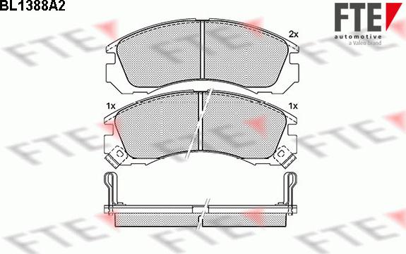 FTE BL1388A2 - Brake Pad Set, disc brake autospares.lv