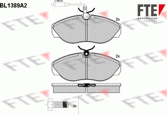 FTE BL1389A2 - Brake Pad Set, disc brake autospares.lv