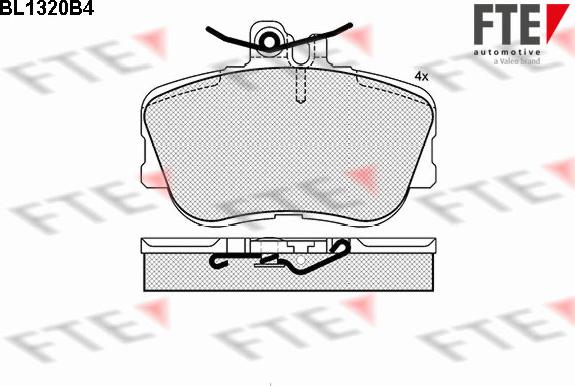 FTE BL1320B4 - Brake Pad Set, disc brake autospares.lv