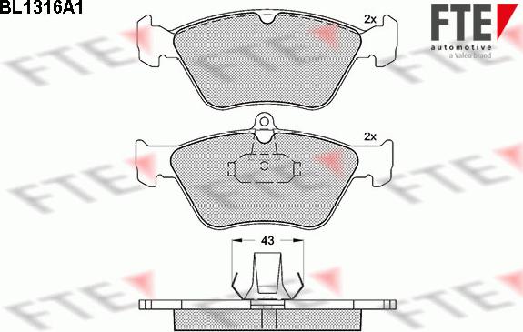 FTE BL1316A1 - Brake Pad Set, disc brake autospares.lv