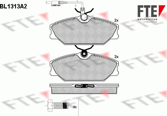 FTE BL1313A2 - Brake Pad Set, disc brake autospares.lv