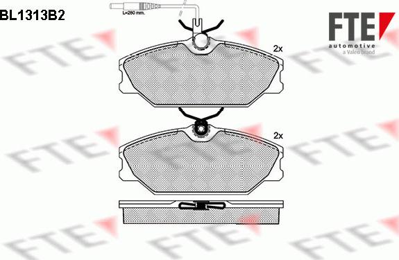 FTE BL1313B2 - Brake Pad Set, disc brake autospares.lv