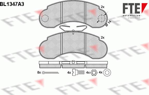 FTE BL1347A3 - Brake Pad Set, disc brake autospares.lv