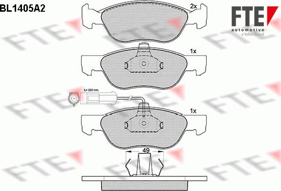 FTE 9010178 - Brake Pad Set, disc brake autospares.lv