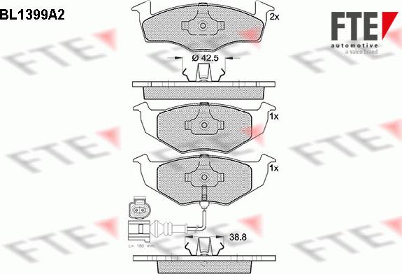 FTE BL1399A2 - Brake Pad Set, disc brake autospares.lv