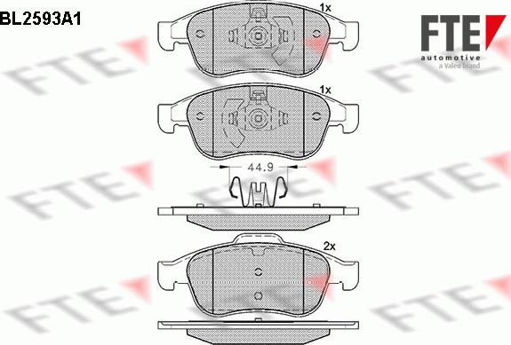 FTE 9010844 - Brake Pad Set, disc brake autospares.lv