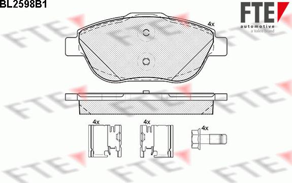 FTE 9010850 - Brake Pad Set, disc brake autospares.lv