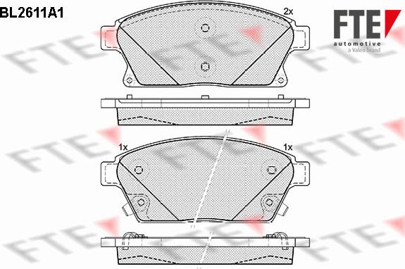 FTE BL2611A1 - Brake Pad Set, disc brake autospares.lv