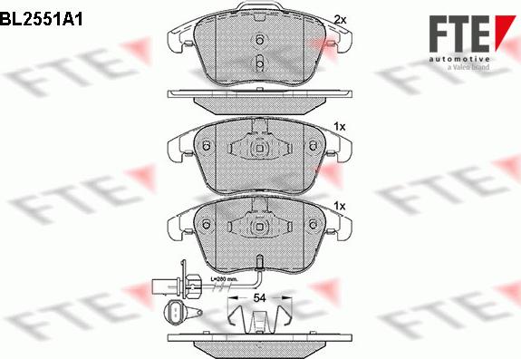 FTE 9010804 - Brake Pad Set, disc brake autospares.lv