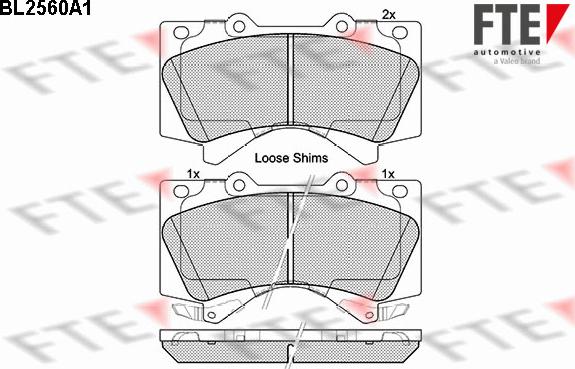 FTE BL2560A1 - Brake Pad Set, disc brake autospares.lv