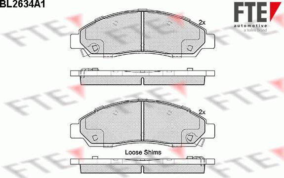 FTE BL2634A1 - Brake Pad Set, disc brake autospares.lv