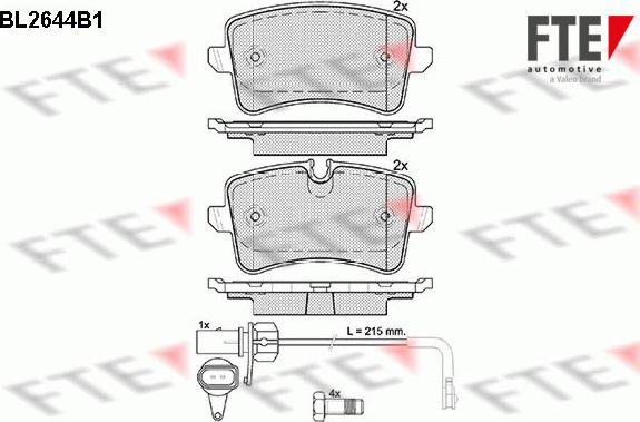 FTE BL2644B1 - Brake Pad Set, disc brake autospares.lv