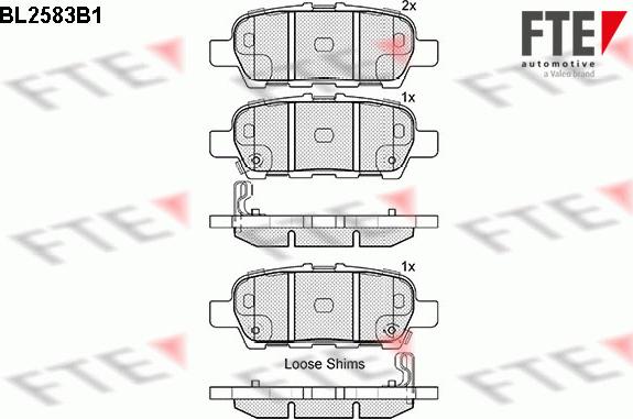 FTE BL2583B1 - Brake Pad Set, disc brake autospares.lv