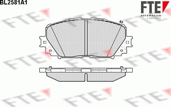 FTE BL2581A1 - Brake Pad Set, disc brake autospares.lv