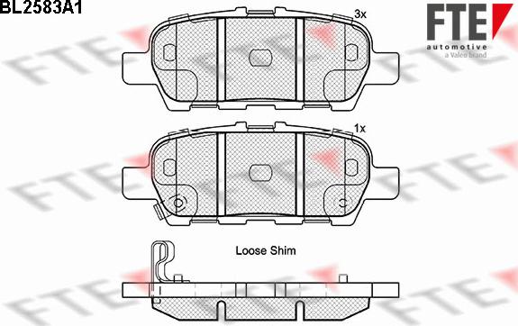 FTE 9010833 - Brake Pad Set, disc brake autospares.lv