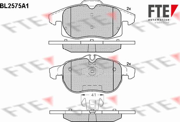 FTE 9010826 - Brake Pad Set, disc brake autospares.lv