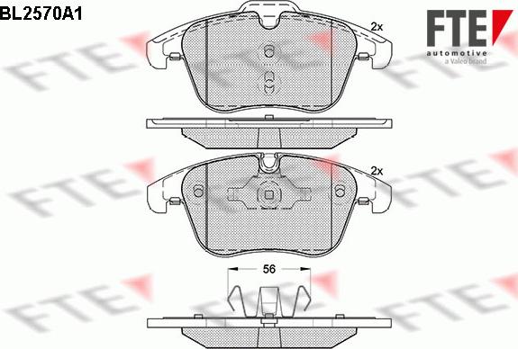 FTE BL2570A1 - Brake Pad Set, disc brake autospares.lv