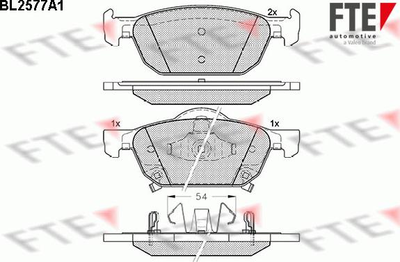 FTE BL2577A1 - Brake Pad Set, disc brake autospares.lv