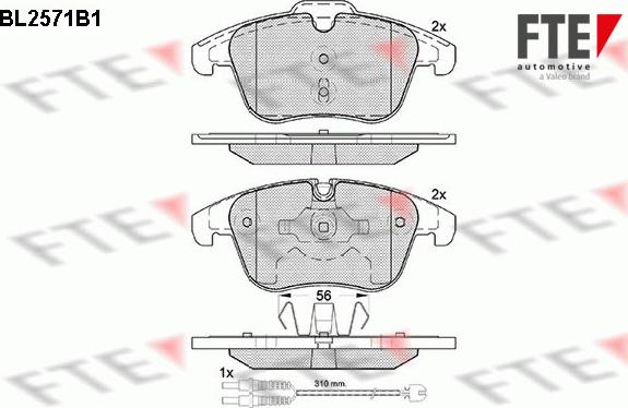 FTE 9010823 - Brake Pad Set, disc brake autospares.lv