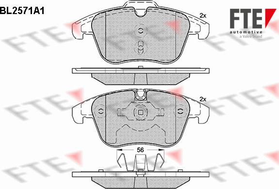 FTE BL2571A1 - Brake Pad Set, disc brake autospares.lv