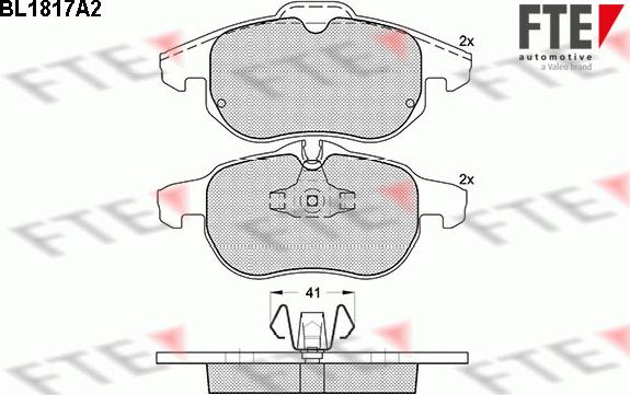 FTE 9010395 - Brake Pad Set, disc brake autospares.lv