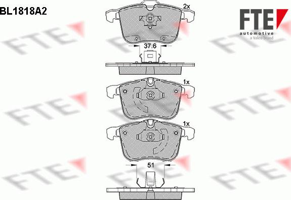 FTE 9010396 - Brake Pad Set, disc brake autospares.lv