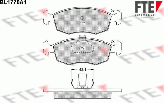 FTE BL1770A1 - Brake Pad Set, disc brake autospares.lv