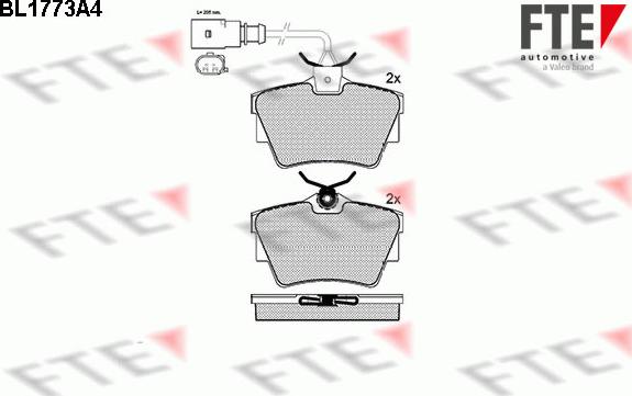 FTE BL1773A4 - Brake Pad Set, disc brake autospares.lv