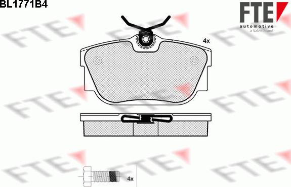 FTE BL1771B4 - Brake Pad Set, disc brake autospares.lv