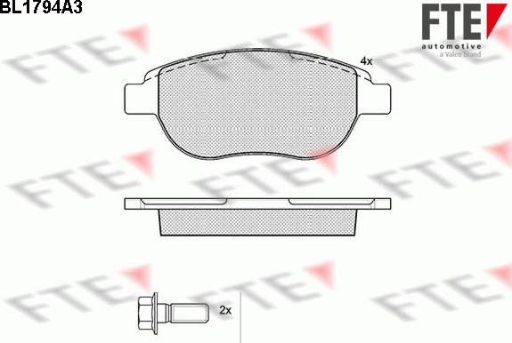 FTE BL1794A3 - Brake Pad Set, disc brake autospares.lv