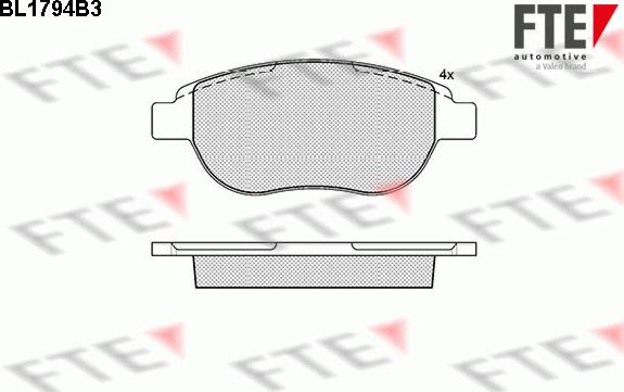 FTE 9010365 - Brake Pad Set, disc brake autospares.lv