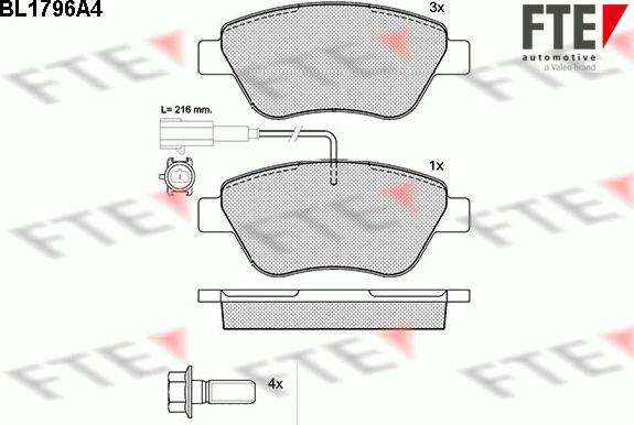 FTE 9010366 - Brake Pad Set, disc brake autospares.lv