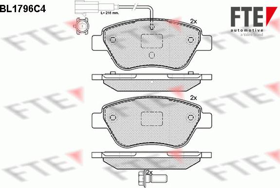 FTE BL1796C4 - Brake Pad Set, disc brake autospares.lv