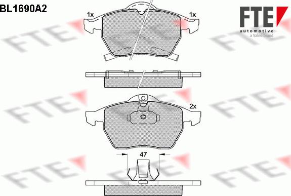 FTE 9010301 - Brake Pad Set, disc brake autospares.lv