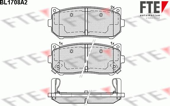 FTE BL1708A2 - Brake Pad Set, disc brake autospares.lv