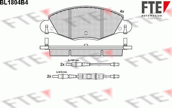 FTE BL1804B4 - Brake Pad Set, disc brake autospares.lv