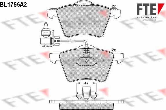 FTE BL1755A2 - Brake Pad Set, disc brake autospares.lv