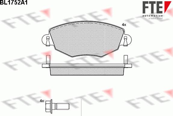 FTE BL1752A1 - Brake Pad Set, disc brake autospares.lv