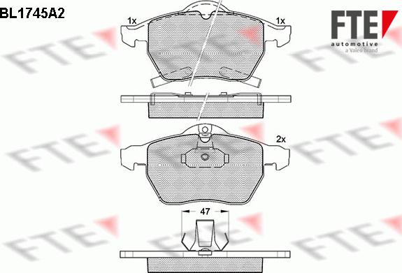 FTE 9010329 - Brake Pad Set, disc brake autospares.lv