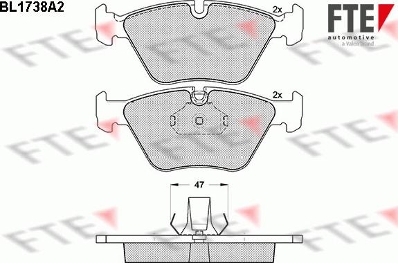 FTE BL1738A2 - Brake Pad Set, disc brake autospares.lv