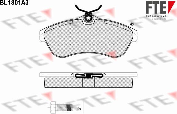 FTE BL1801A3 - Brake Pad Set, disc brake autospares.lv