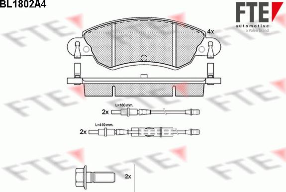 FTE BL1802A4 - Brake Pad Set, disc brake autospares.lv