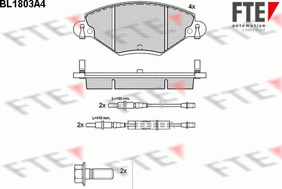 FTE 9010377 - Brake Pad Set, disc brake autospares.lv