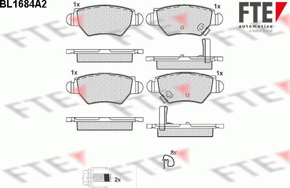 FTE 9010295 - Brake Pad Set, disc brake autospares.lv