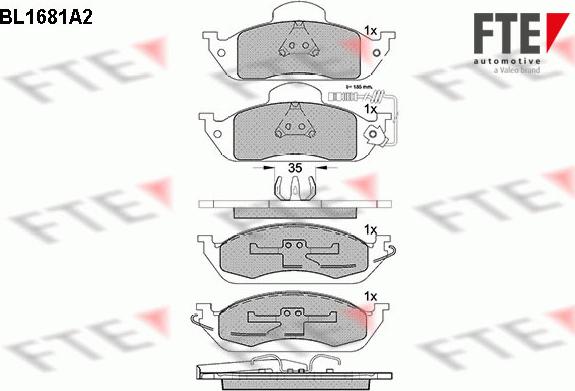 FTE BL1681A2 - Brake Pad Set, disc brake autospares.lv