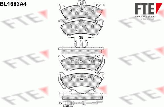 FTE 9010292 - Brake Pad Set, disc brake autospares.lv